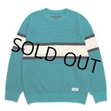 画像: WACKO MARIA/LOGO JACQUARD KNIT SWEATER（GREEN）［ロゴジャガードセーター-24秋冬］