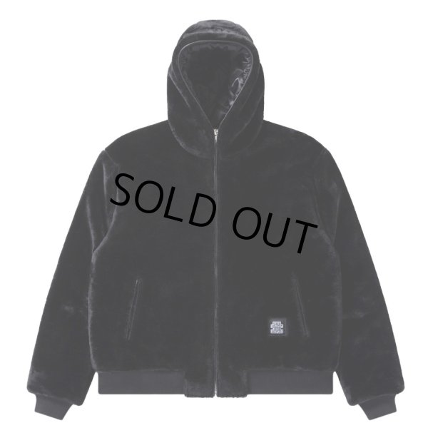 画像1: BlackEyePatch/MOHAIR FAUX FUR HODDED JACKET（BLACK） (1)