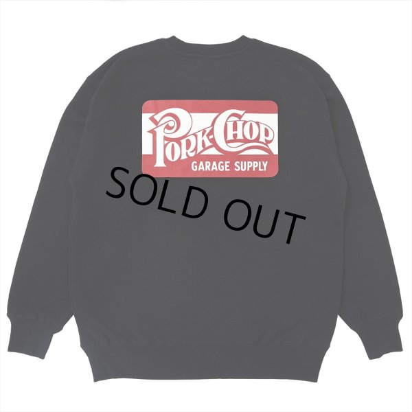 画像1: PORKCHOP/SQUARE LOGO SWEAT（BLACK）［クルーネックスウェット-24秋冬］ (1)