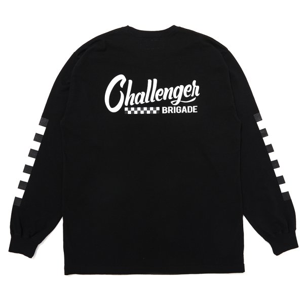 画像1: CHALLENGER/L/S CHECKER TEE（BLACK）［プリント長袖T-25春夏］ (1)