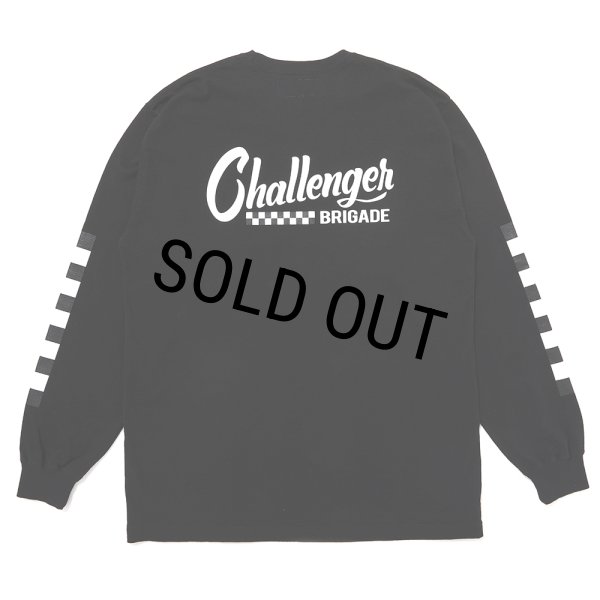 画像1: CHALLENGER/L/S CHECKER TEE（BLACK）［プリント長袖T-25春夏］ (1)
