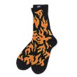 画像1: CHALLENGER/FIRE SOCKS（ORANGE/BLACK）［ファイヤーソックス-25春夏］ (1)