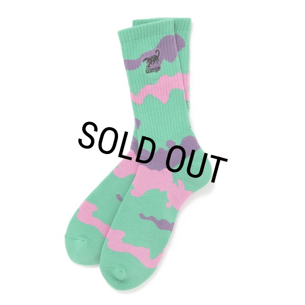 画像1: CHALLENGER/CAMO SOCKS（MINT CAMO）［カモソックス-25春夏］ (1)