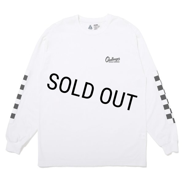 画像2: CHALLENGER/L/S CHECKER TEE（WHITE）［プリント長袖T-25春夏］ (2)