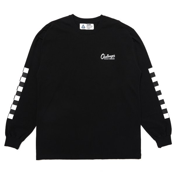 画像2: CHALLENGER/L/S CHECKER TEE（BLACK）［プリント長袖T-25春夏］ (2)