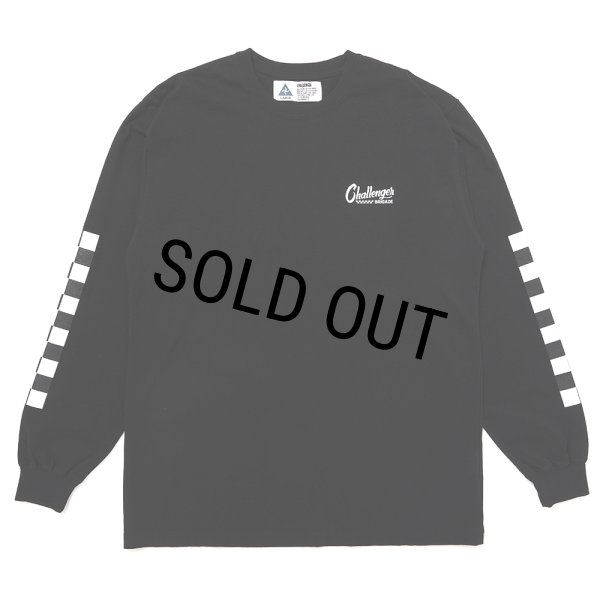 画像2: CHALLENGER/L/S CHECKER TEE（BLACK）［プリント長袖T-25春夏］ (2)
