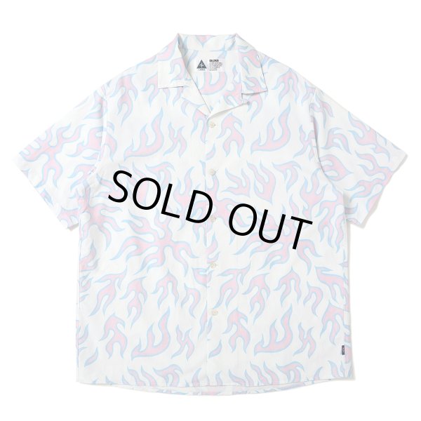画像1: CHALLENGER/S/S FIRE SHIRT（LT PINK/WHITE）［ファイヤーシャツ-25春夏］ (1)