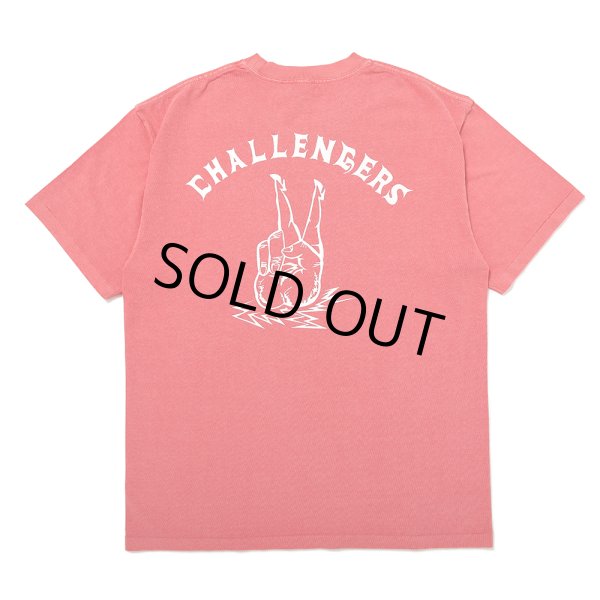画像1: CHALLENGER/PIGMENT PEACE TEE（LT CHERRY）［ピグメント染めプリントT-25春夏］ (1)