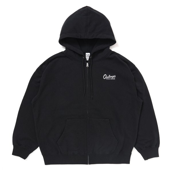画像2: CHALLENGER/CHECKER ZIP HOODIE（BLACK）［ジップフーディー-25春夏］ (2)