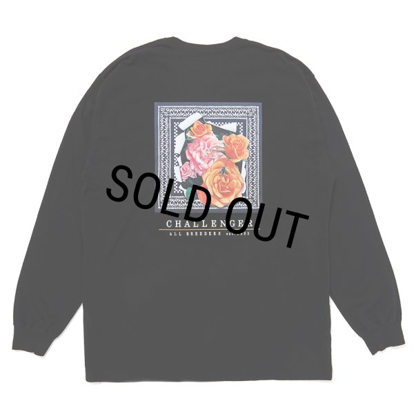 画像1: CHALLENGER/L/S ROSE BANDANA TEE（BLACK）［プリント長袖T-25春夏］ (1)