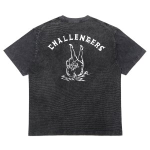 画像: CHALLENGER/PIGMENT PEACE TEE（PEPPER BLACK）［ピグメント染めプリントT-25春夏］