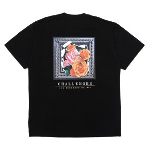 画像: CHALLENGER/ROSE BANDANA TEE（BLACK）［プリントT-25春夏］