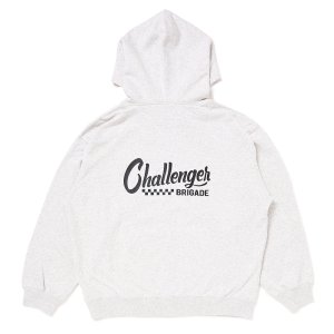 画像: CHALLENGER/CHECKER ZIP HOODIE（GRAY）［ジップフーディー-25春夏］