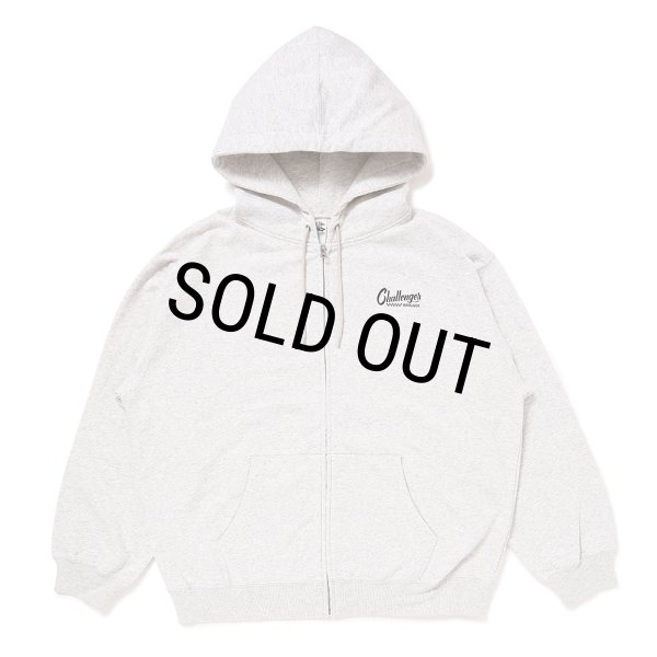 画像2: CHALLENGER/CHECKER ZIP HOODIE（GRAY）［ジップフーディー-25春夏］ (2)