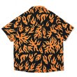 画像2: CHALLENGER/S/S FIRE SHIRT（ORANGE/BLACK）［ファイヤーシャツ-25春夏］ (2)