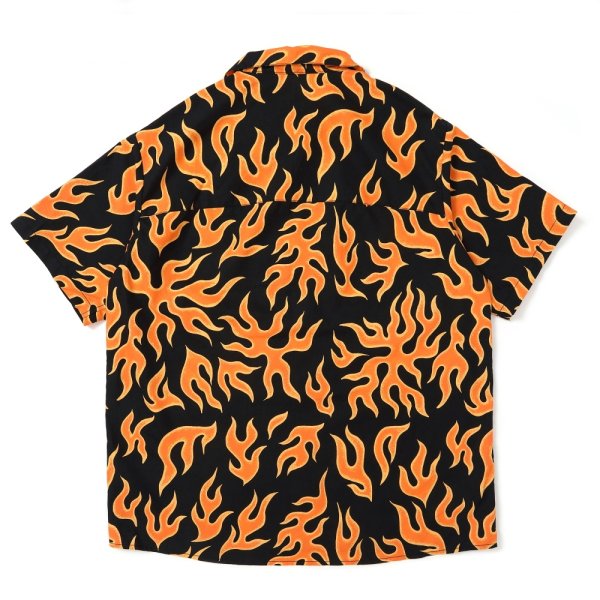 画像2: CHALLENGER/S/S FIRE SHIRT（ORANGE/BLACK）［ファイヤーシャツ-25春夏］ (2)