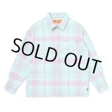 画像: CHALLENGER/PLAID ZIP UP SHIRT（MINT）［チェックジップアップシャツ-25春夏］