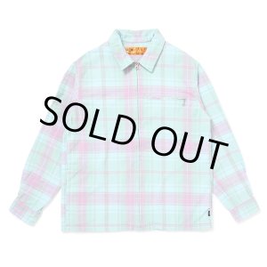 画像: CHALLENGER/PLAID ZIP UP SHIRT（MINT）［チェックジップアップシャツ-25春夏］