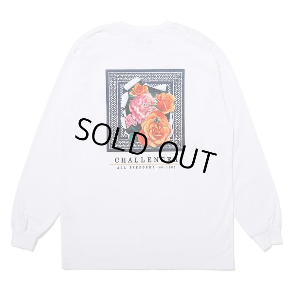 画像1: CHALLENGER/L/S ROSE BANDANA TEE（WHITE）［プリント長袖T-25春夏］ (1)