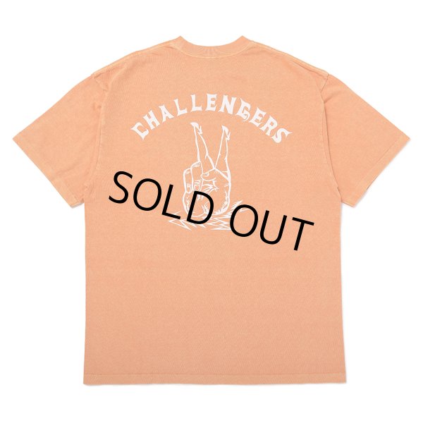 画像1: CHALLENGER/PIGMENT PEACE TEE（LT ORANGE）［ピグメント染めプリントT-25春夏］ (1)