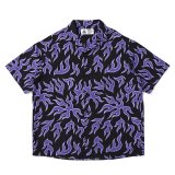 画像: CHALLENGER/S/S FIRE SHIRT（PURPLE/BLACK）［ファイヤーシャツ-25春夏］