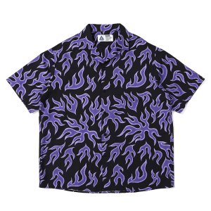 画像: CHALLENGER/S/S FIRE SHIRT（PURPLE/BLACK）［ファイヤーシャツ-25春夏］