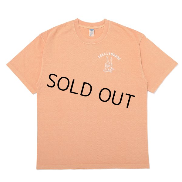 画像2: CHALLENGER/PIGMENT PEACE TEE（LT ORANGE）［ピグメント染めプリントT-25春夏］ (2)