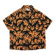 画像1: CHALLENGER/S/S FIRE SHIRT（ORANGE/BLACK）［ファイヤーシャツ-25春夏］ (1)