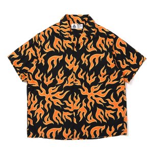 画像: CHALLENGER/S/S FIRE SHIRT（ORANGE/BLACK）［ファイヤーシャツ-25春夏］