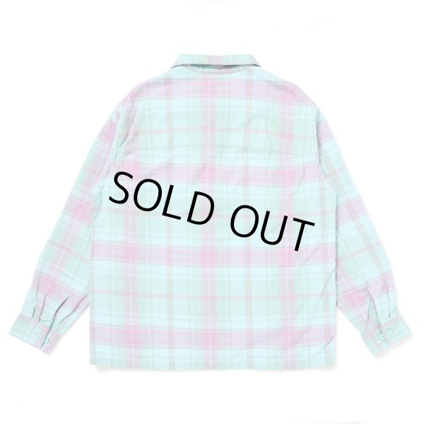 画像2: CHALLENGER/PLAID ZIP UP SHIRT（MINT）［チェックジップアップシャツ-25春夏］ (2)
