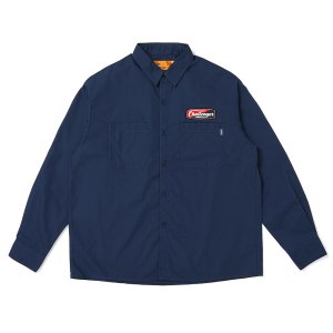 画像: CHALLENGER/L/S PATCHED WORK SHIRT（NAVY）［パッチドワークシャツ-25春夏］