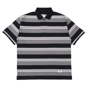 画像: CHALLENGER/S/S BORDER POLO（GRAY/BLACK）［ボーダーポロ-25春夏］