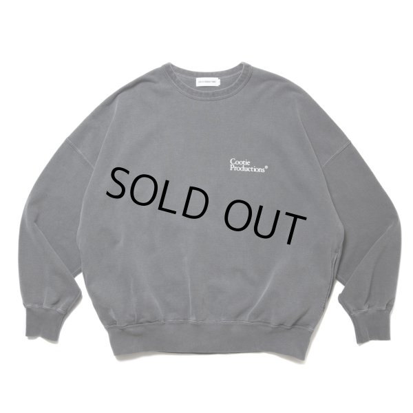 画像1: COOTIE PRODUCTIONS/Pigment Dyed Open End Yarn Sweat Crew（Black）［ピグメントダイスウェットクルー-24秋冬］ (1)
