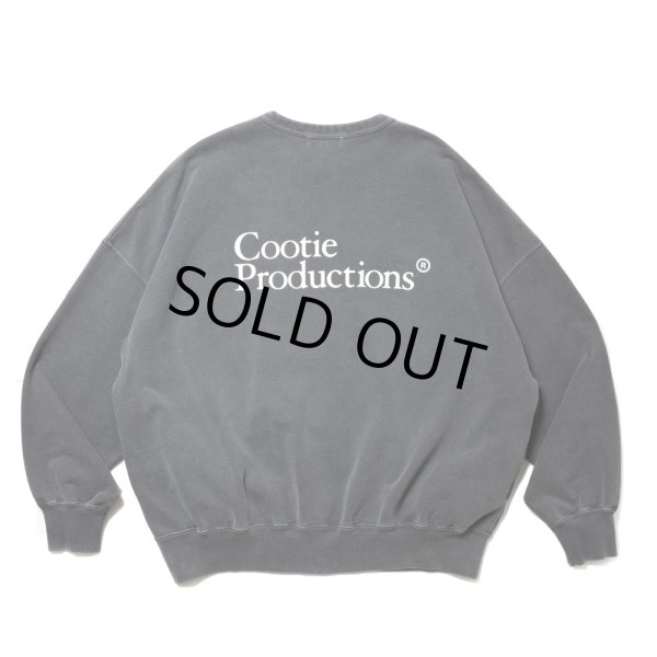 画像2: COOTIE PRODUCTIONS/Pigment Dyed Open End Yarn Sweat Crew（Black）［ピグメントダイスウェットクルー-24秋冬］ (2)