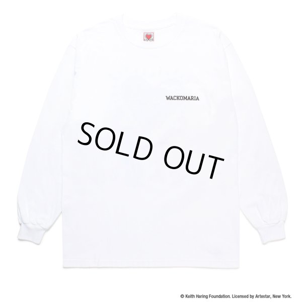 画像2: WACKO MARIA/KEITH HARING / LONG SLEEVE T-SHIRT（WHITE）［プリント長袖T-24秋冬］ (2)