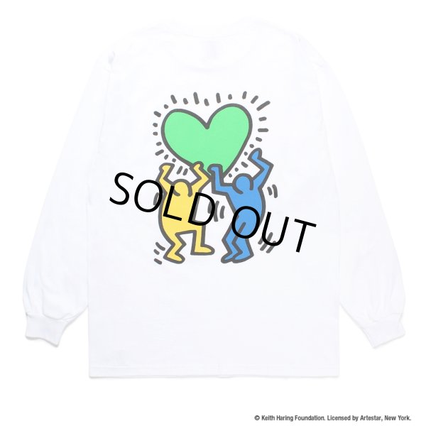 画像1: WACKO MARIA/KEITH HARING / LONG SLEEVE T-SHIRT（WHITE）［プリント長袖T-24秋冬］ (1)