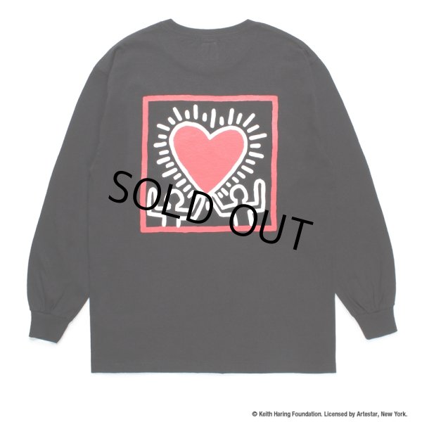 画像1: WACKO MARIA/KEITH HARING / LONG SLEEVE T-SHIRT（BLACK）［プリント長袖T-24秋冬］ (1)