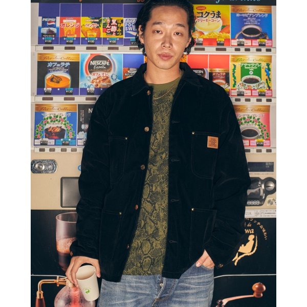 画像3: BlackEyePatch/OG LABEL VELOUR COVERALL JACKET（BLACK） (3)