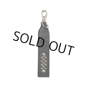 画像: CALEE/STUDS LEATHER FLAT SHORT KEY RING（BLACK）［ショートキーリング-24秋冬］
