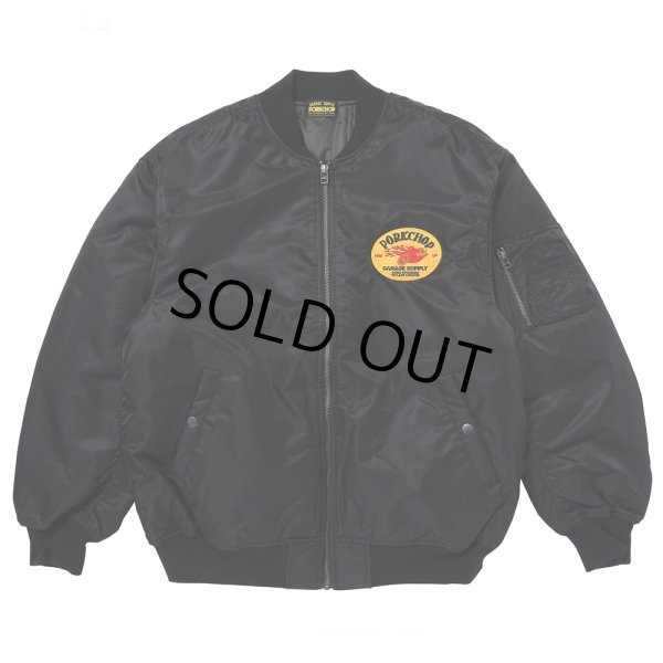 画像1: PORKCHOP/FIRE UP MA-1 JACKET（BLACK）［MA-1 JKT-24秋冬］ (1)