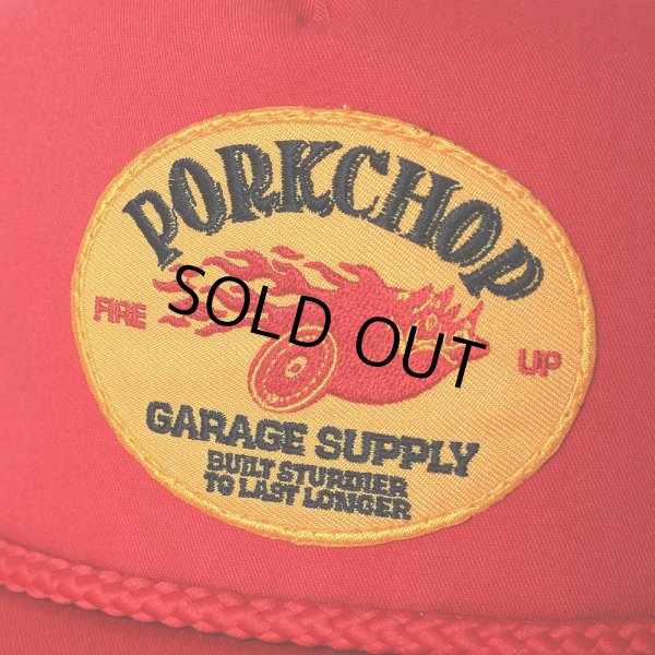 画像3: PORKCHOP/FIRE UP WAPPEN CAP（RED）［ワッペンキャップ-24秋冬］ (3)