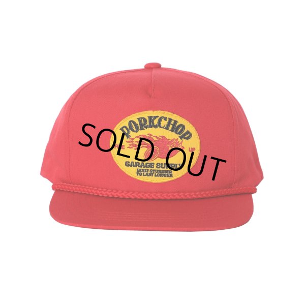 画像1: PORKCHOP/FIRE UP WAPPEN CAP（RED）［ワッペンキャップ-24秋冬］ (1)