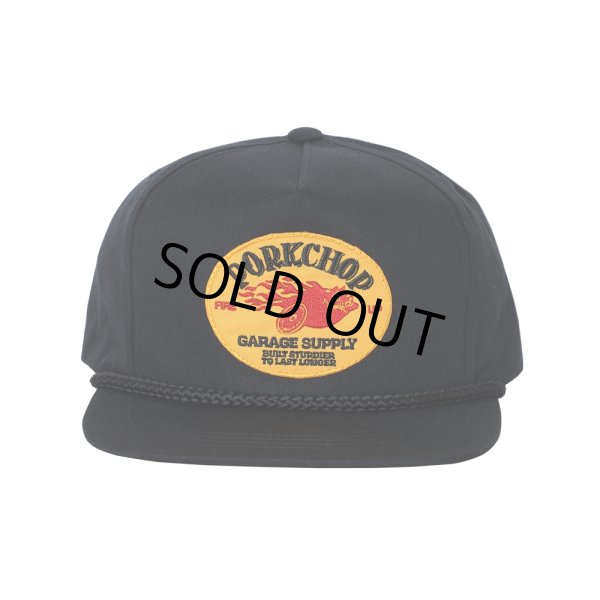 画像1: PORKCHOP/FIRE UP WAPPEN CAP（BLACK）［ワッペンキャップ-24秋冬］ (1)