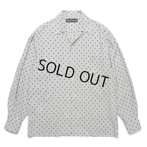 画像1: WACKO MARIA/DOTS HAWAIIAN SHIRT（GRAY）［ドットハワイアンシャツ-25春夏］ (1)