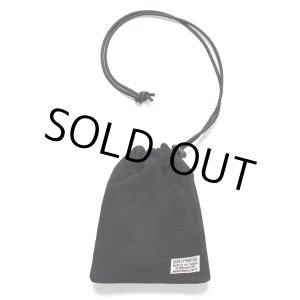 画像: WACKO MARIA/SUEDE LEATHER DRAWSTRING BAG（BLACK）［スウェードレザードローストリングバッグ-25春夏］