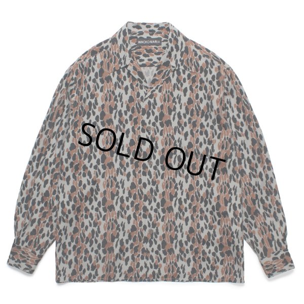 画像1: WACKO MARIA/LEOPARD HAWAIIAN SHIRT（GRAY）［レオパードハワイアンシャツ-25春夏］ (1)