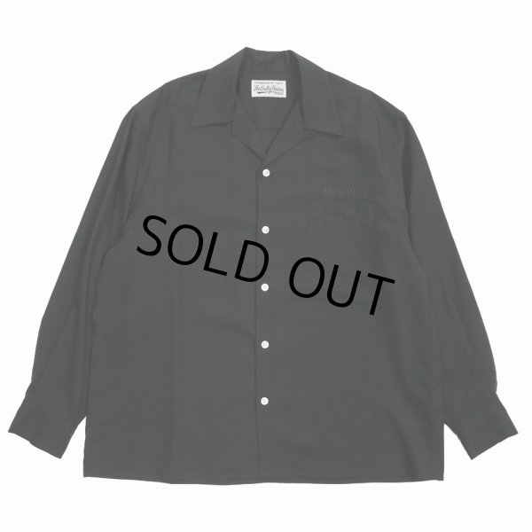 画像1: WACKO MARIA/50'S OPEN COLLAR SHIRT（BLACK）［50'Sオープンカラーシャツ-25春夏］ (1)