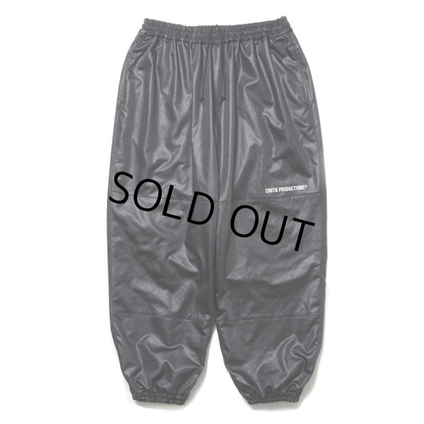 画像1: COOTIE PRODUCTIONS/Damp Coated Satin Wide Track Pants（Black）［ワイドトラックパンツ-25春夏］ (1)
