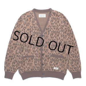 画像: WACKO MARIA/LEOPARD JACQUARD KNIT CARDIGAN（BROWN）［レオパードコットンニットカーディガン-25春夏］