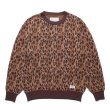 画像1: WACKO MARIA/LEOPARD JACQUARD KNIT SWEATER（BROWN）［レオパードコットンニットセーター-25春夏］ (1)